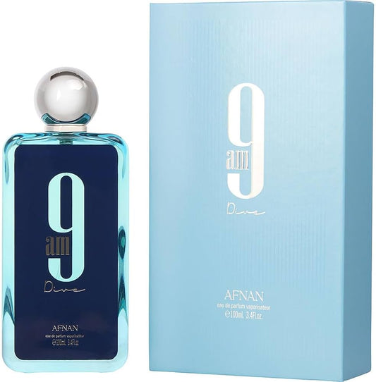 AFNAN 9AM DIVE EAU DE PARFUM SPRAY UNISEX 3.4 Oz - Royal oud arabian