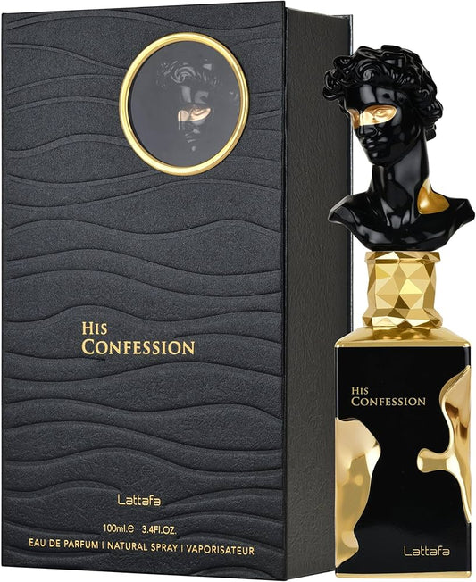 Lattafa His Confession Eau De Parfum for Men 3.4 FL oz - Royal oud arabian