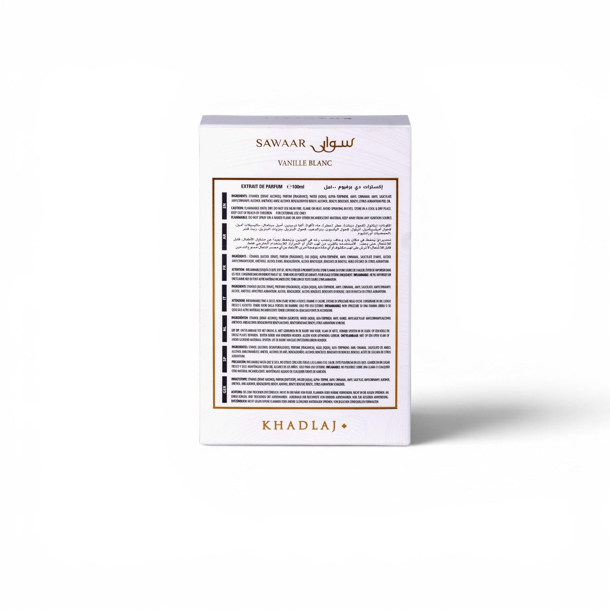 Sawaar vanille blanc Unisex by khadlaj 3.4 oz - Royal oud arabian